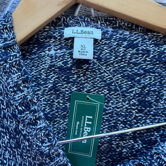 L.L. Bean | NWT Navy Blue Knit Long Sleeve Sweater - Picture 5 of 6